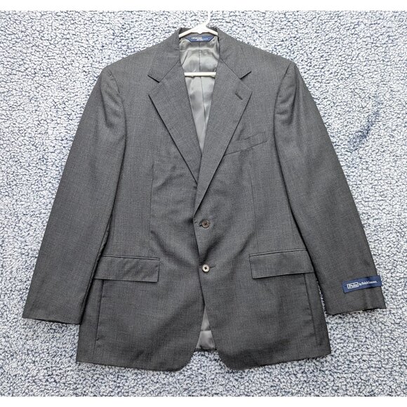 NWT Vintage Polo Ralph Lauren Blazer Mens 40R 100% Wool USA Made Charcoal Gray - Picture 1 of 13